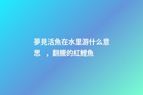 夢見活魚在水里游什么意思，翻騰的紅鯉魚-第1張-觀點-玄機派